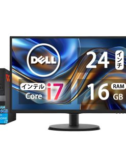 【整備済み品】 【Dell Core-i7 & 24インチ液晶PCセット】intel Core i7-7700、RAM:16GB、SSD:512GB/フルHD(1920x1080)液晶モニタ/光学ドライブ/5.8Ghz WI-FI/Bluetooth/Windows11 Pro & KINGSOFT WPS Office/デスクトップパソコン(整備済み品)