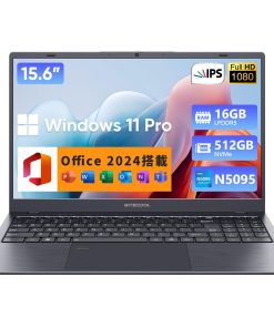ノートパソコン 15.6インチ N5095 ノートPC Office2024搭載 サクサクな動作 最大2.9GHz 4C4T 16gb 512gb SSD ノートパソコン Windows11 高速放熱 静音 デスクトップpc FHD1080P/Webカメラ/高速WiFi5/BT5.0/Type-C/HDMI/テンキー付きBiTECOOL薄型pc 指紋認証 Laptop 日本語キ